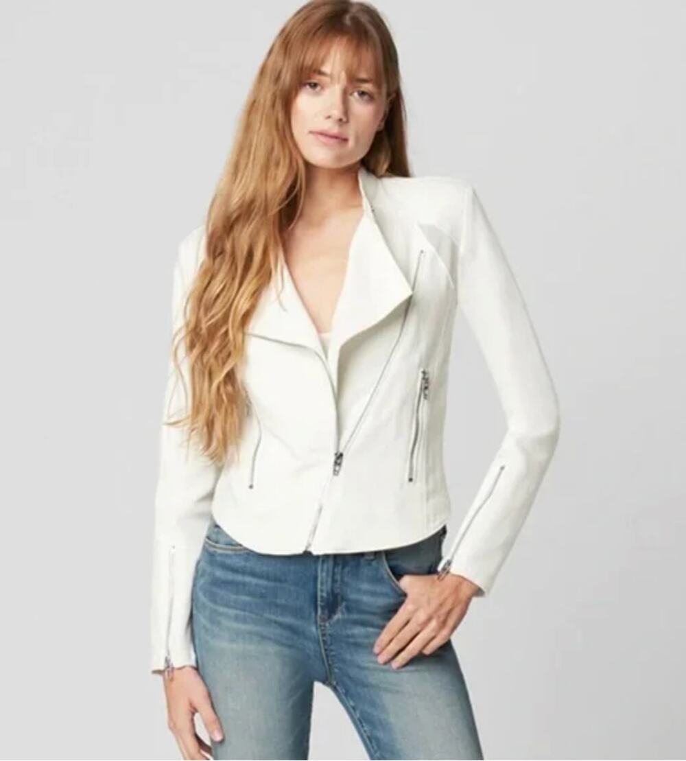BLANKNYC NWT Evereve So Icy White Asymmetrical Moto Jacket // XS